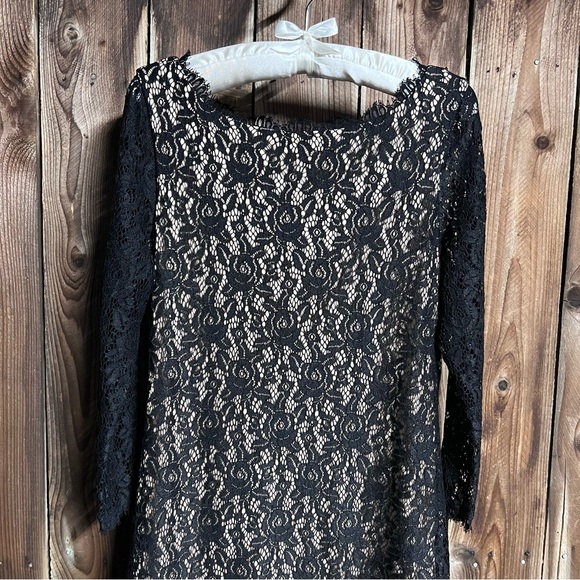 Eliza J Black Lace Whimsigoth Cocktail Party Fancy Dinner Bodycon Dress Sz 10 - Picture 4 of 13